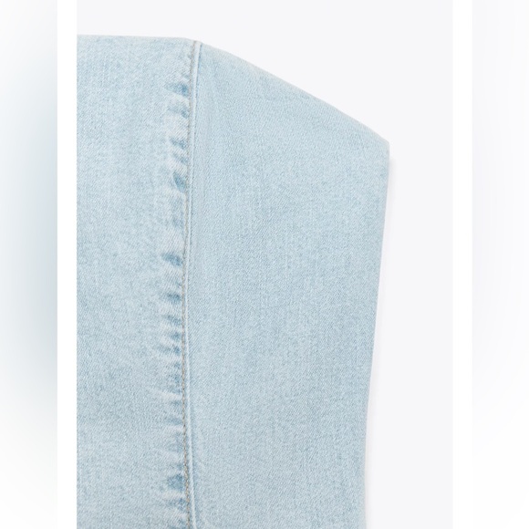 Zara TRF Denim Bandeau Dress - Picture 5 of 6